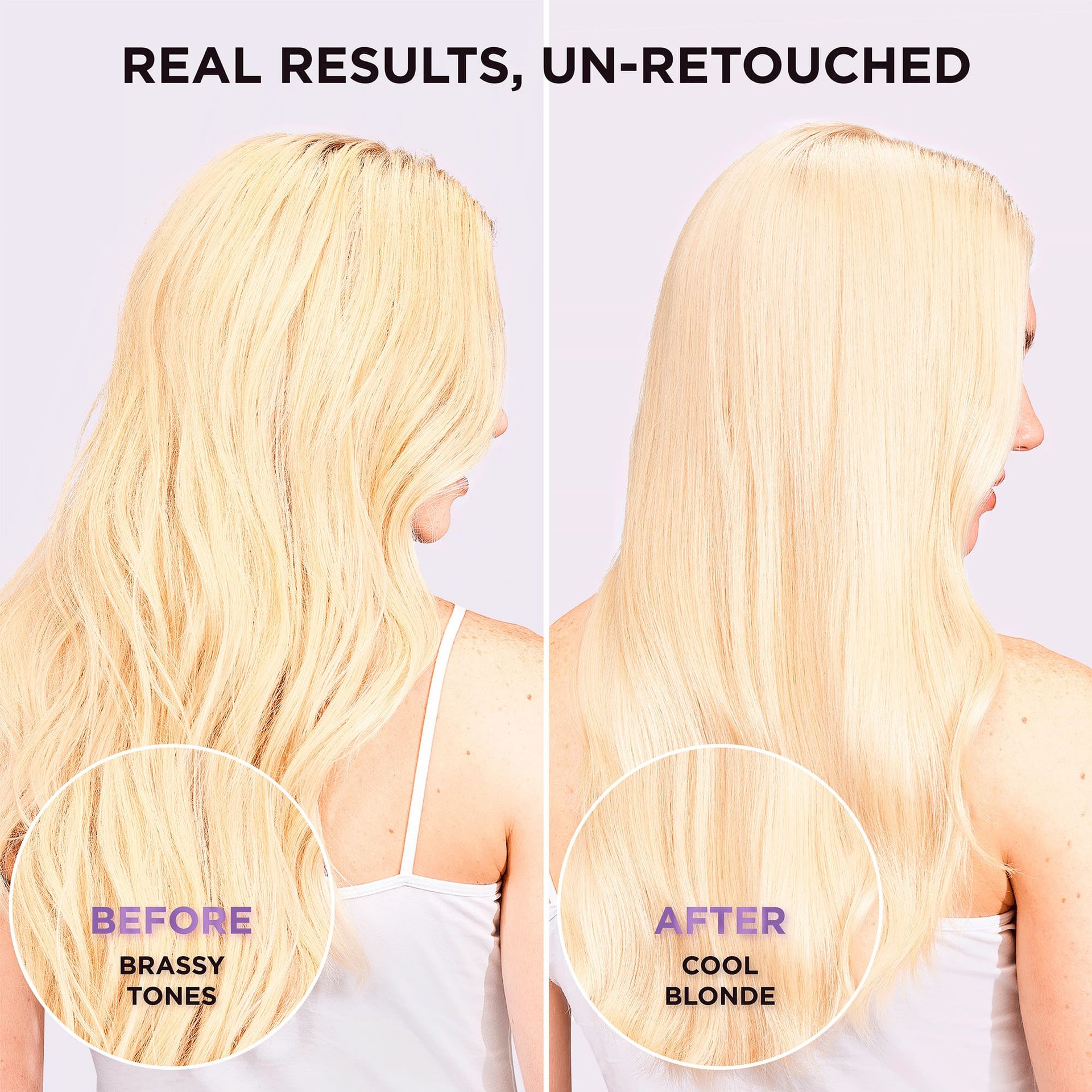 L'Oréal Paris EverPure Sulfate-Free Purple Shampoo, Before and After